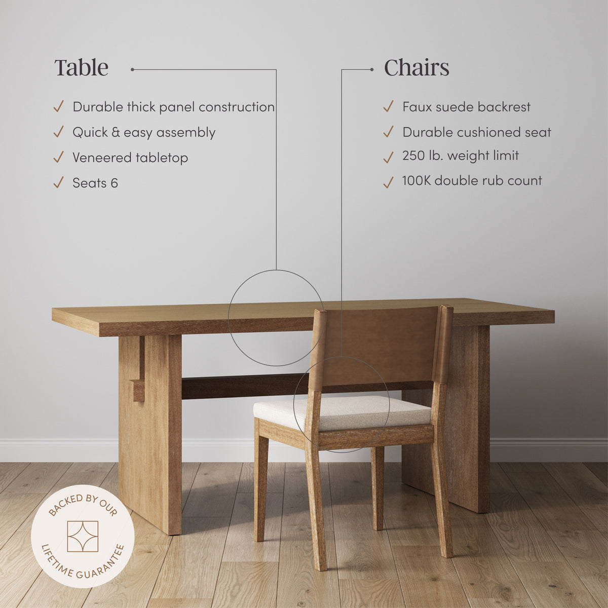Farmhouse Dining Set (6 Chairs) - Nathan James