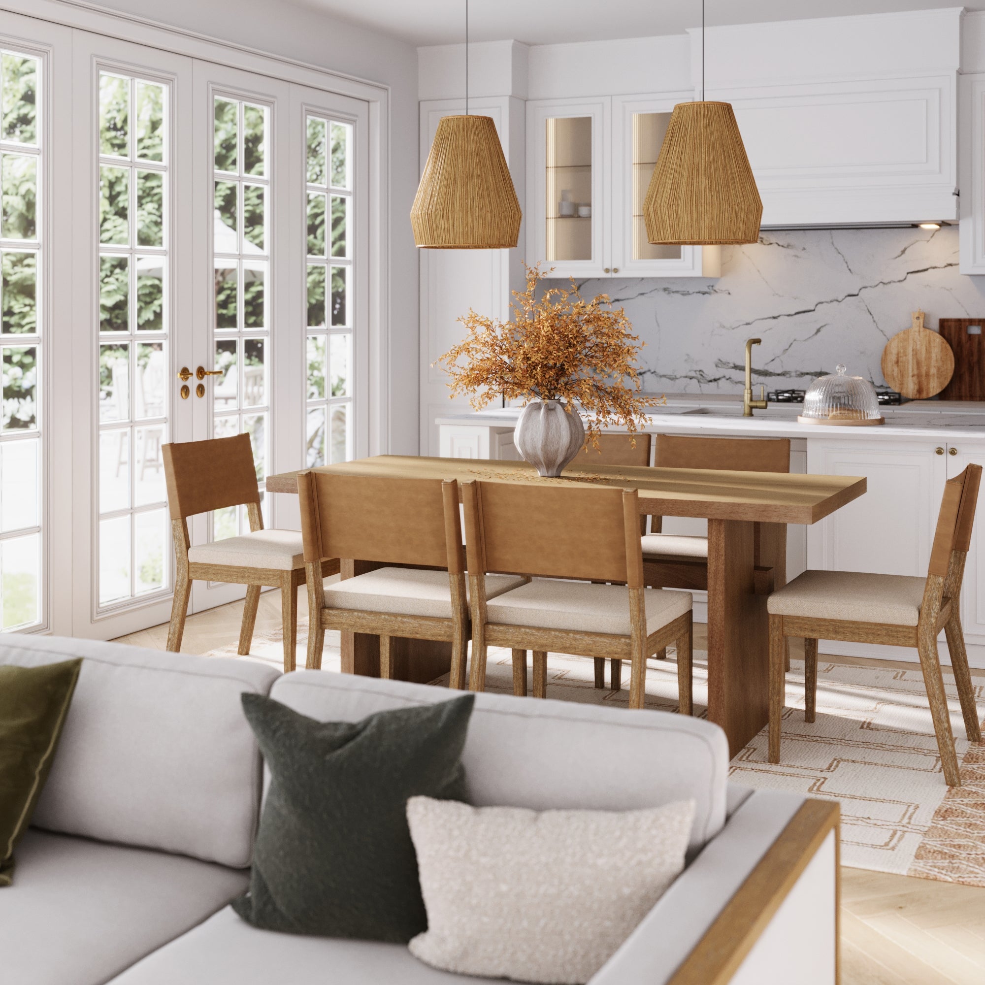 Farmhouse Dining Set (6 Chairs) - Nathan James