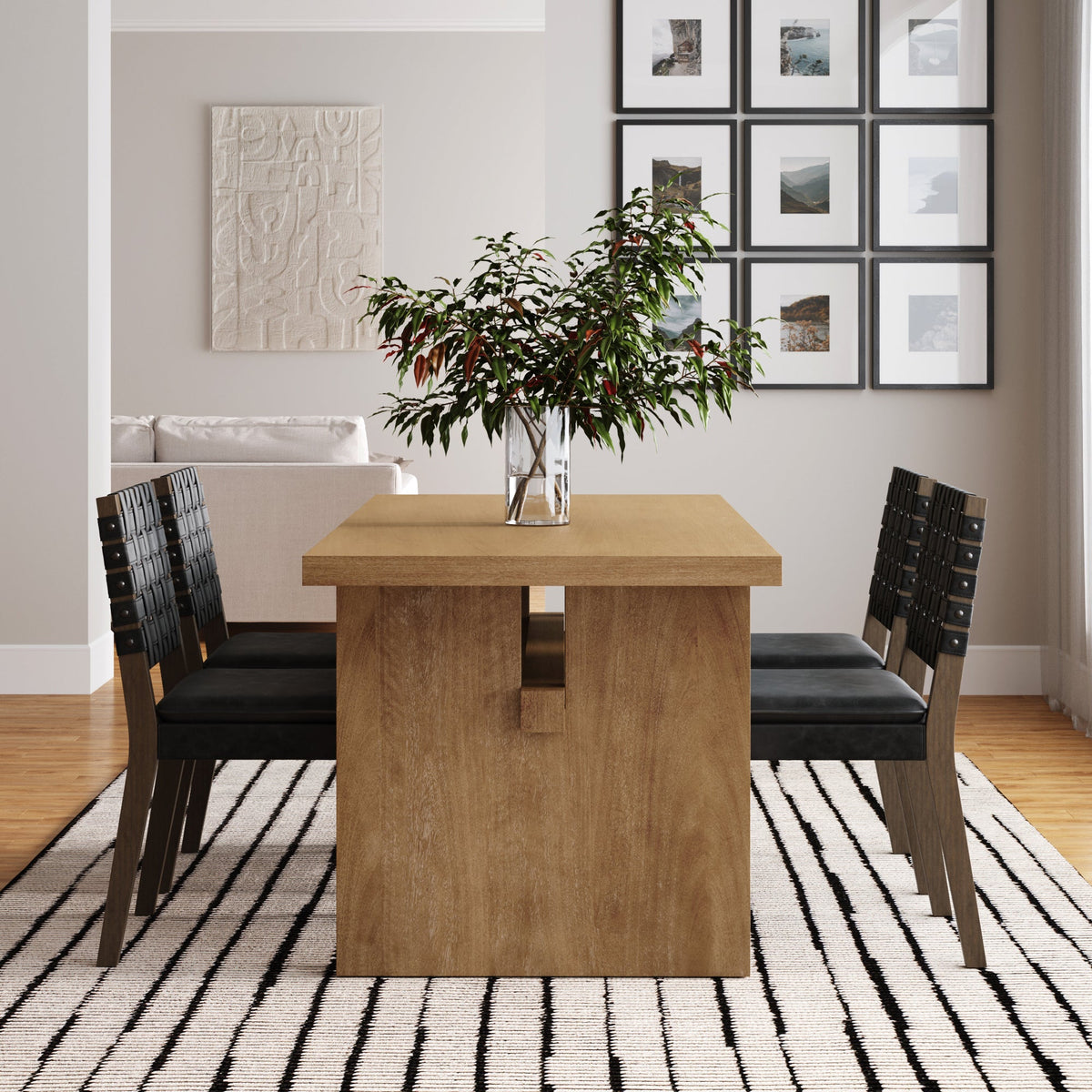 Wood Modern Farmhouse Dining Table Light Brown - Nathan James