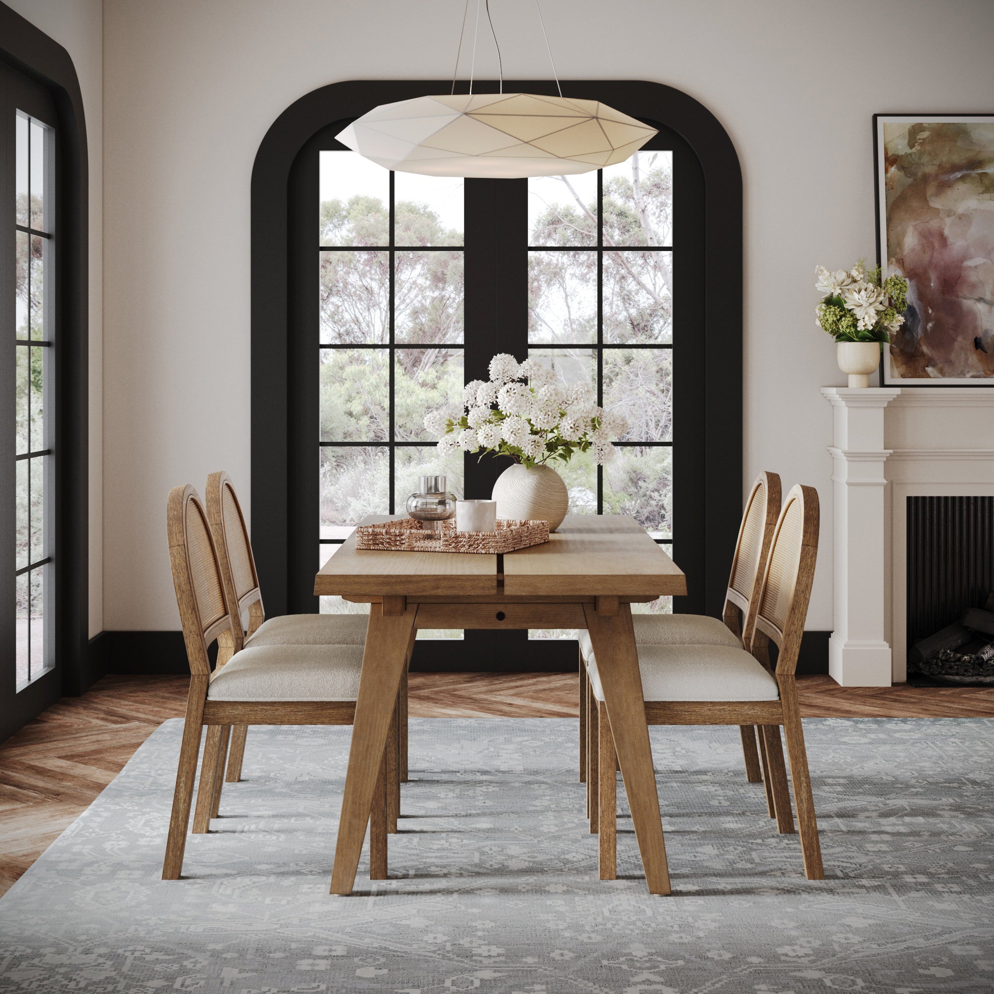 Modern Farmhouse Extendable Dining Table Light Brown - Nathan James