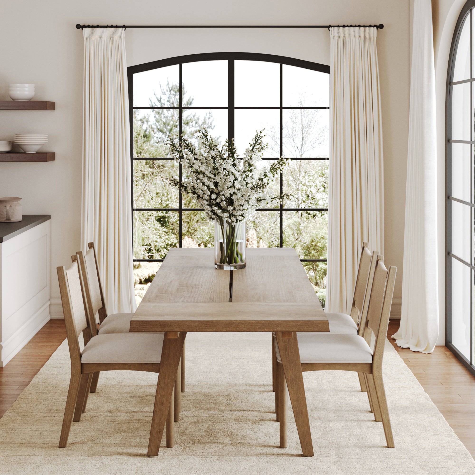 Extendable Flax Dining Table Set (4 Chairs) - Nathan James