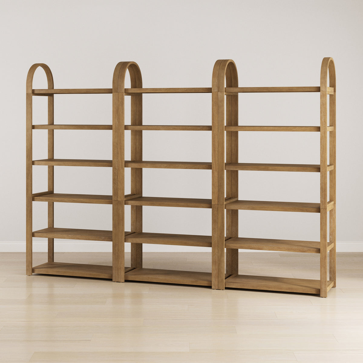 Wooden 6-Tier Arched Open Shelf Etagere Bookcase (Set of 3) - Nathan James