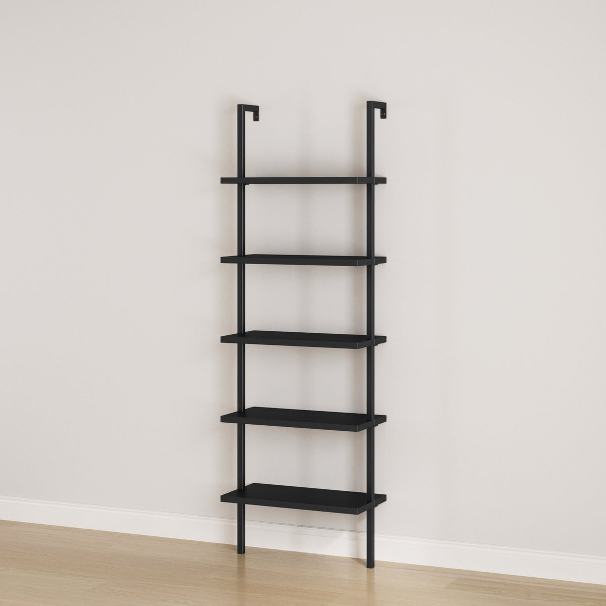 5-Shelf Ladder Bookshelf Black - Nathan James