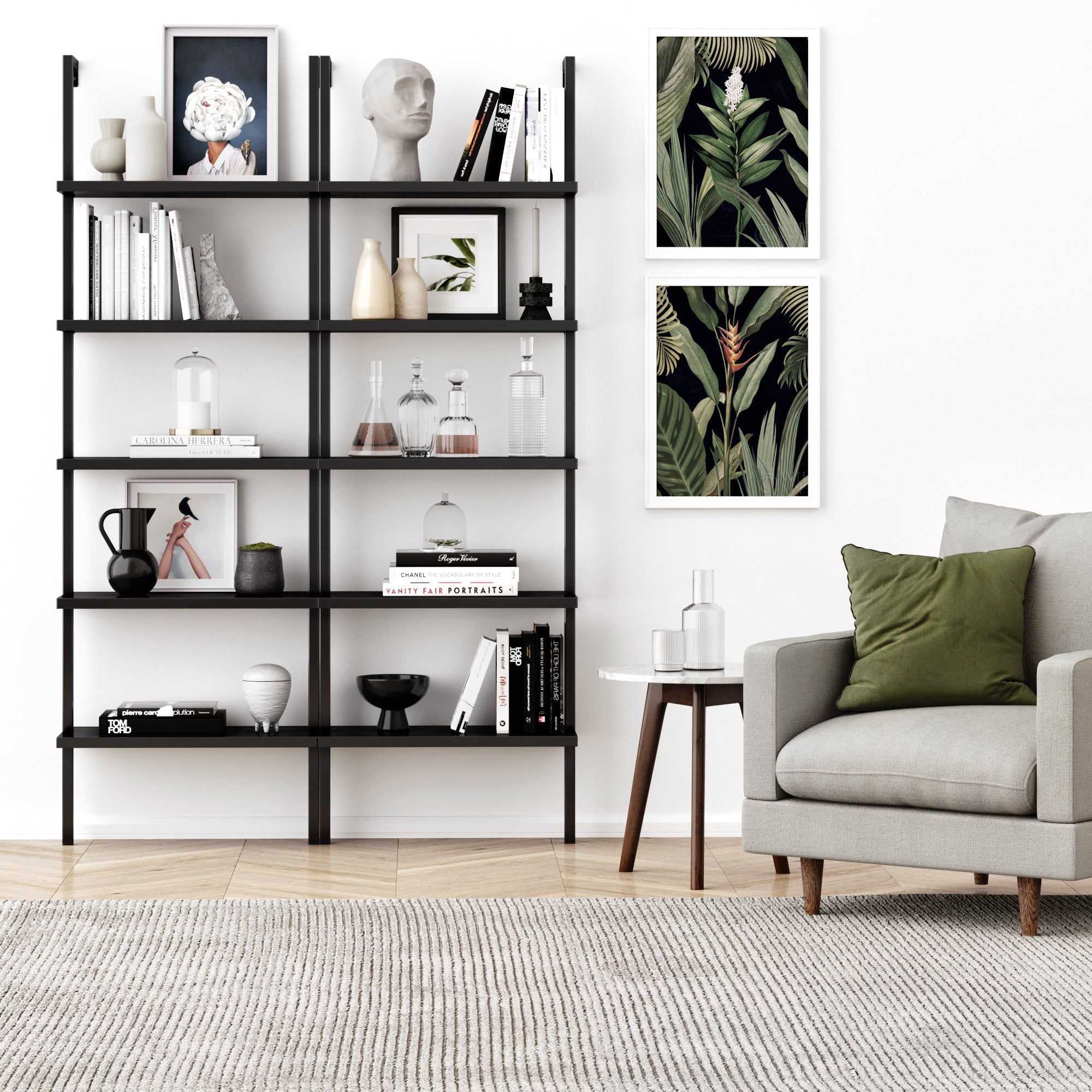 5 - Shelf Ladder Bookshelf Black - Nathan James