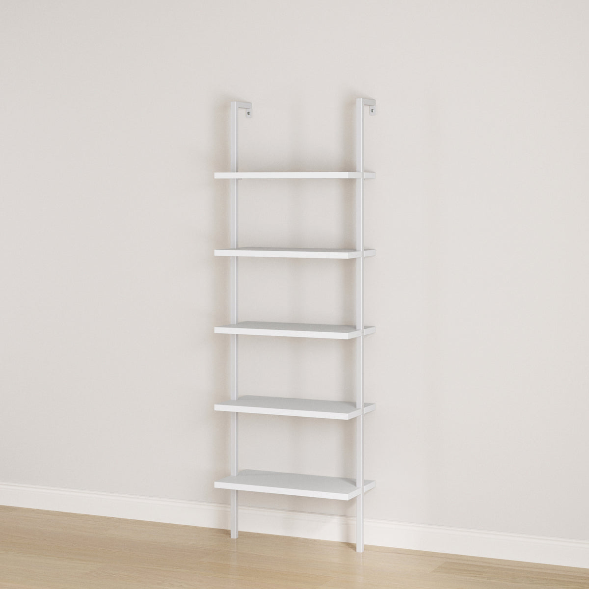 5-Shelf Ladder Bookshelf White - Nathan James