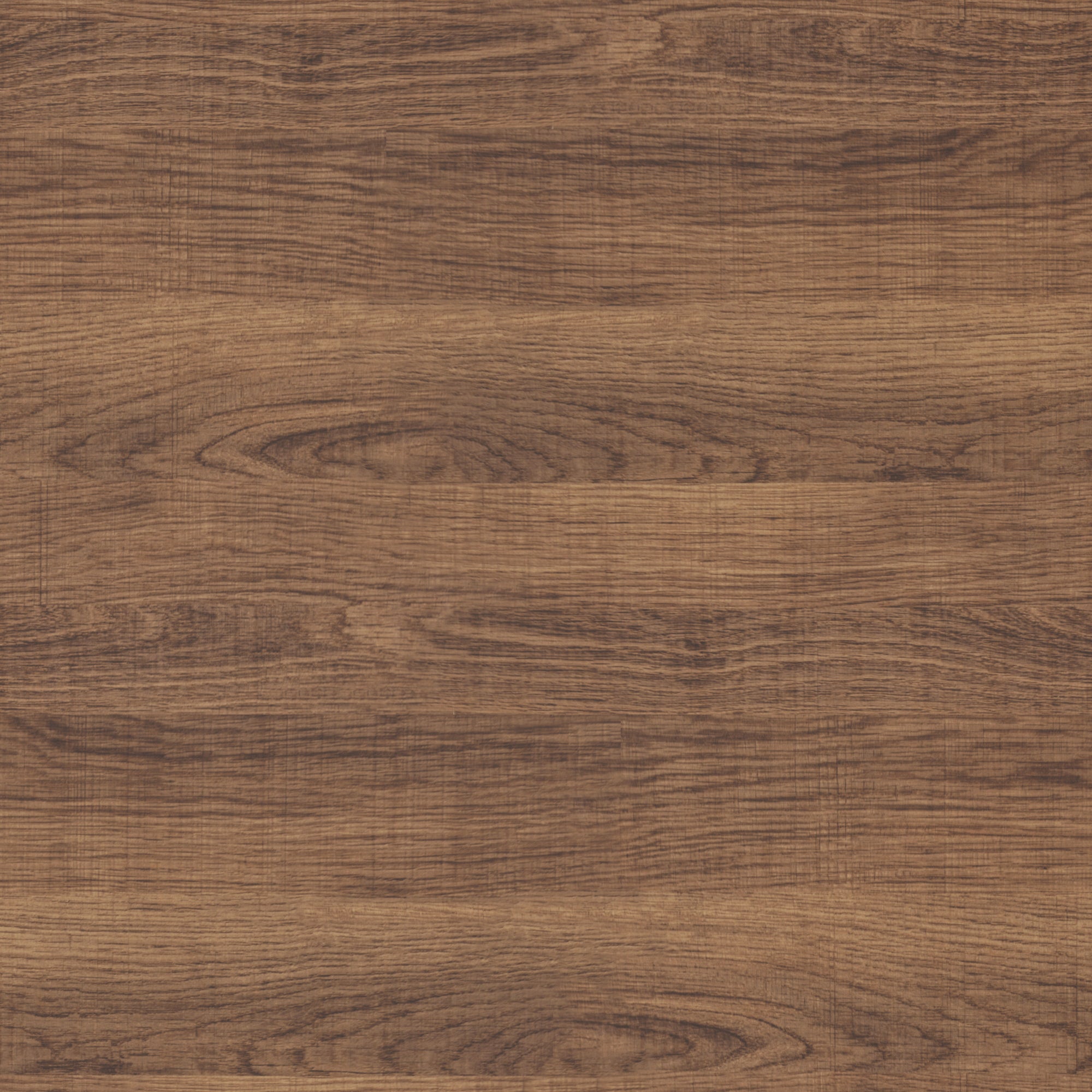 A close-up view of a wooden surface with a rich brown color, featuring prominent grain patterns and natural textures typical of polished wood.
