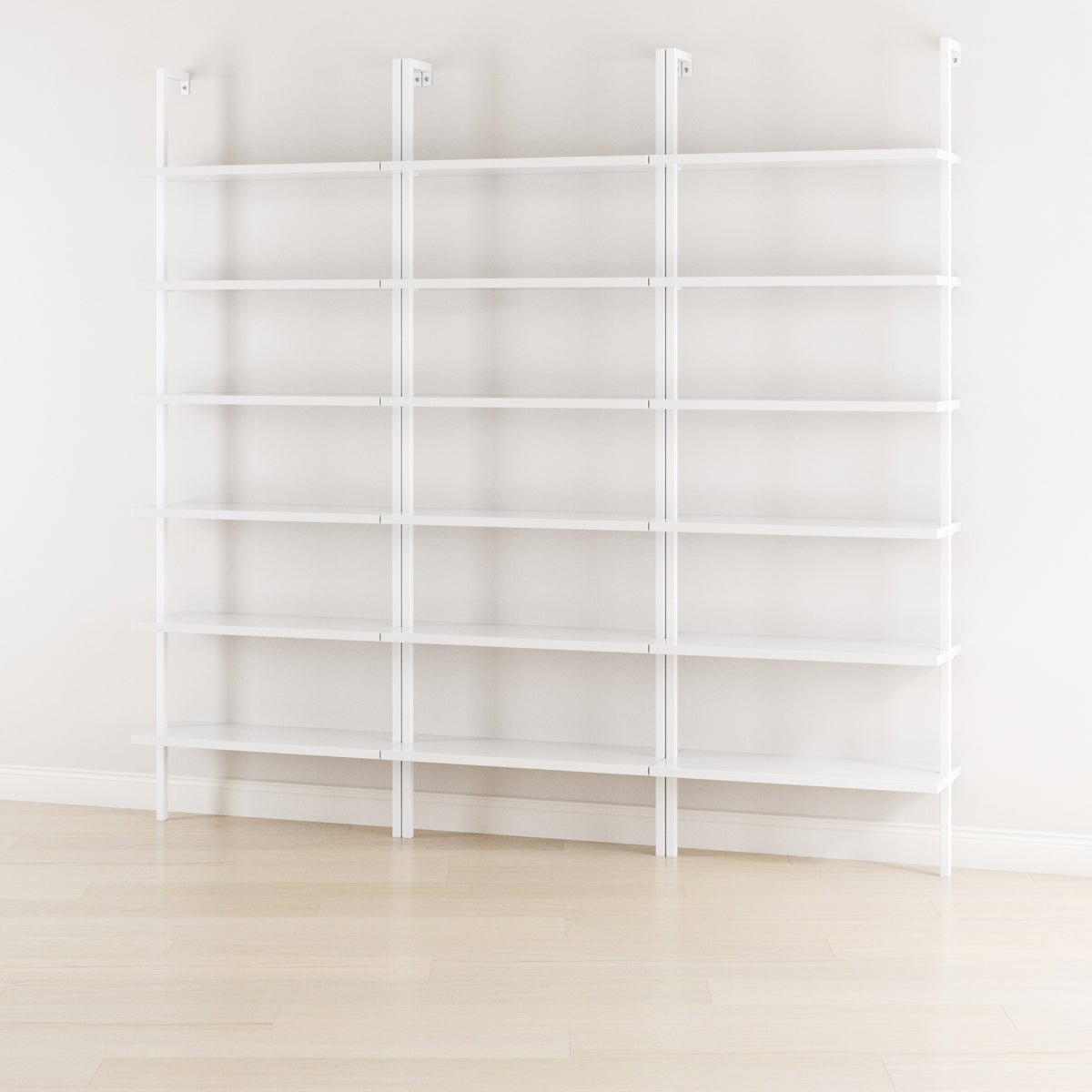 6-Shelf Ladder Bookshelf White (Set of 3) - Nathan James