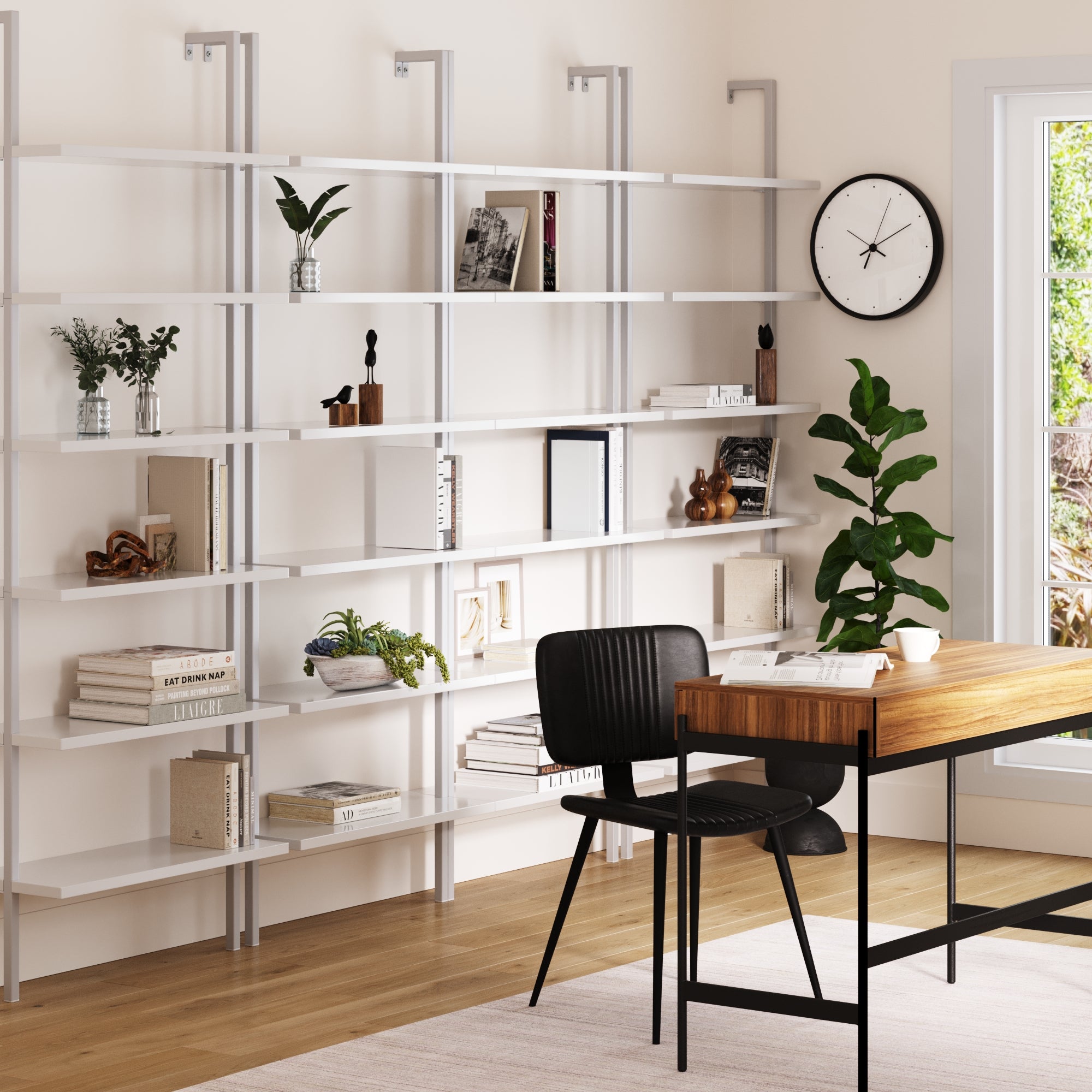 6 - Shelf Ladder Bookshelf White (Set of 4) - Nathan James