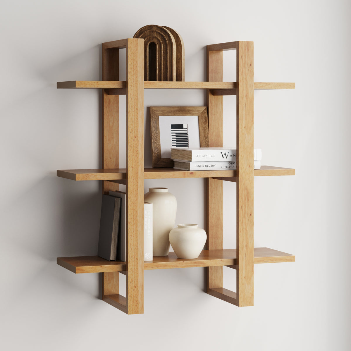 Solid Wood Adjustable Wall Shelf Warm Pine - Nathan James