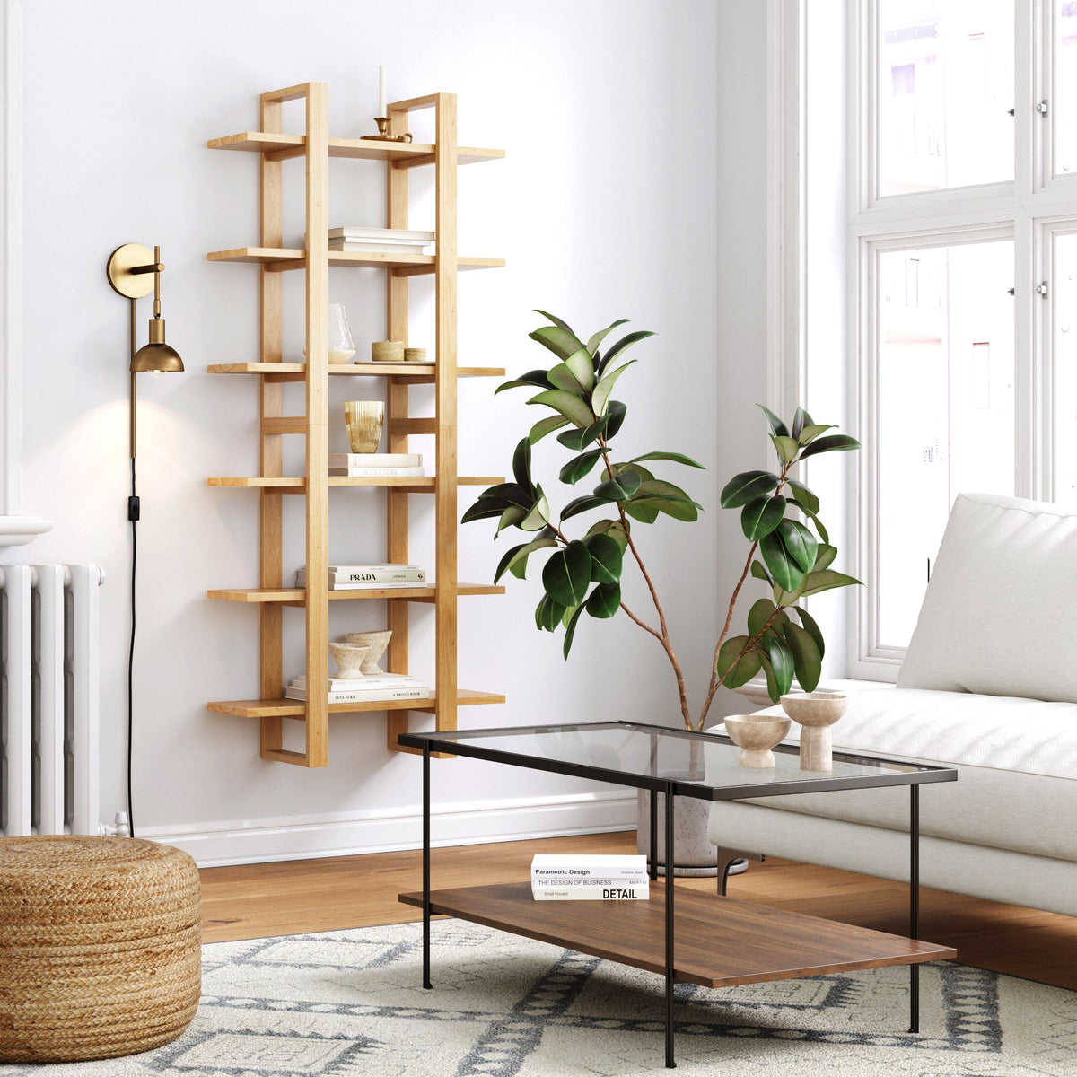 Solid Wood Adjustable Wall Shelf Warm Pine - Nathan James