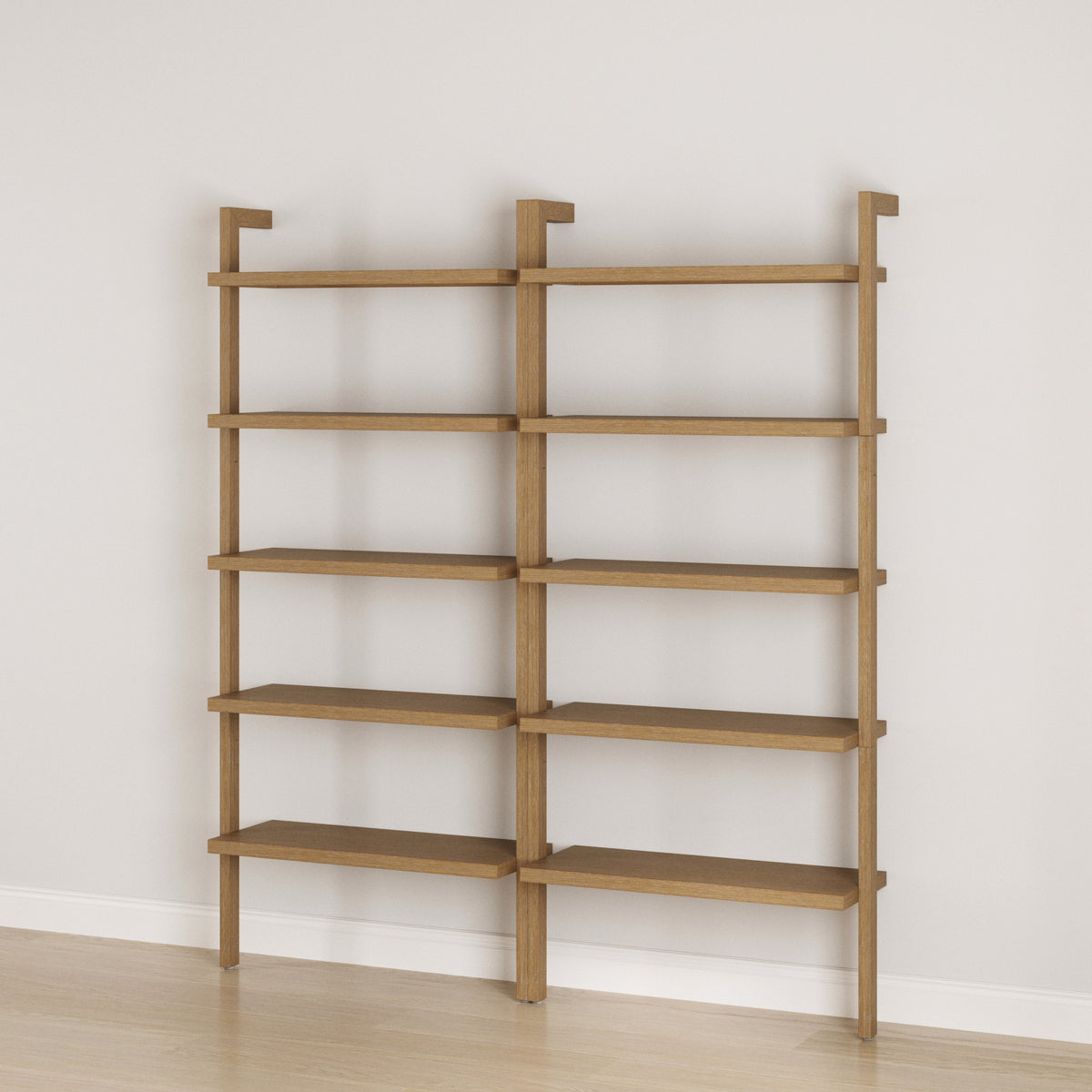 Wood Wall Bookshelves Light Brown (Set of 2) - Nathan James