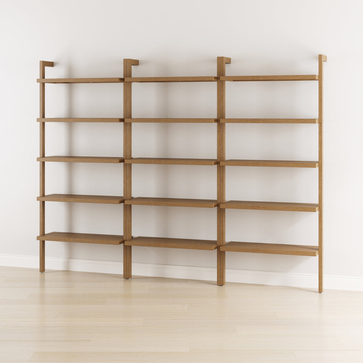 Wood Wall Bookshelves Light Brown (Set of 3) - Nathan James