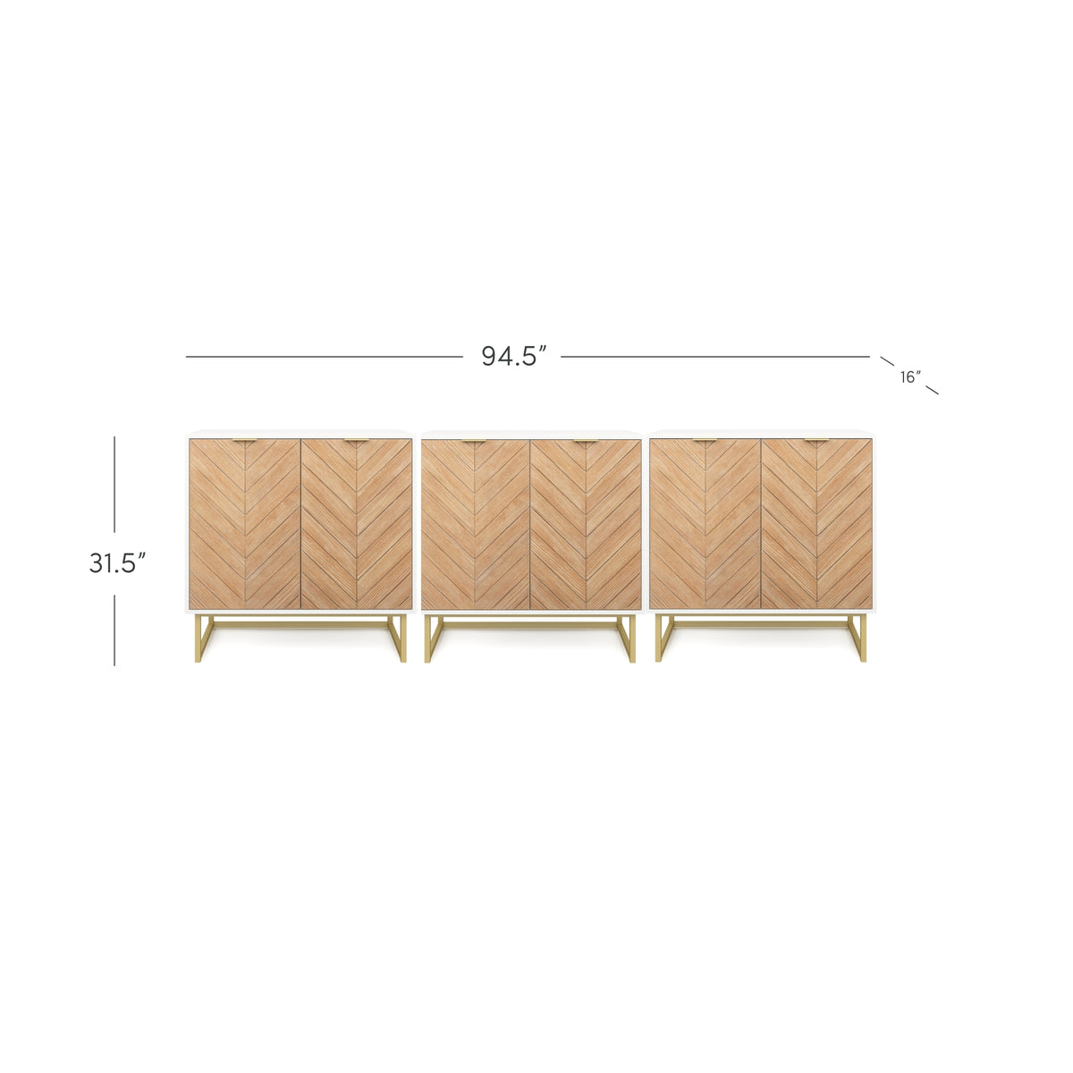 Wood Herringbone TV Console for TVs up to 75" Natural Wash/White - Nathan James