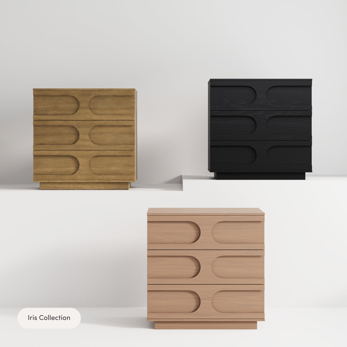 Mid-Century Modern Wood Stackable 3-Drawer Dresser Brown - Nathan James
