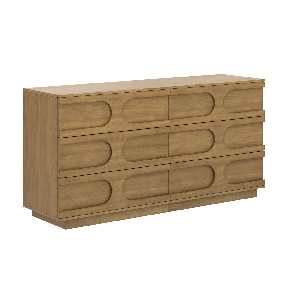 Mid-Century Modern Wood Stackable 3-Drawer Dresser Brown (Set of 2) - Nathan James