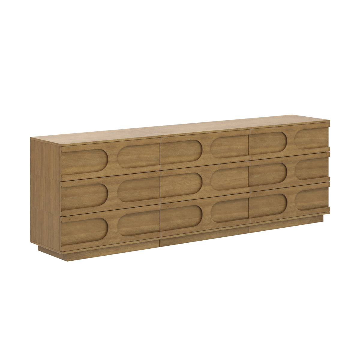 Mid-Century Modern Wood Stackable 3-Drawer Dresser Brown (Set of 3) - Nathan James