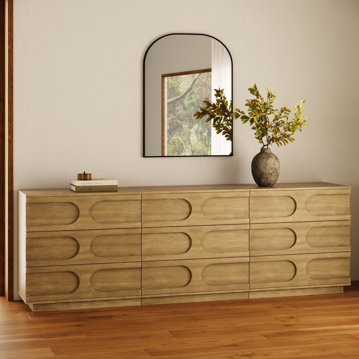 Mid-Century Modern Wood Stackable 3-Drawer Dresser Brown (Set of 3) - Nathan James