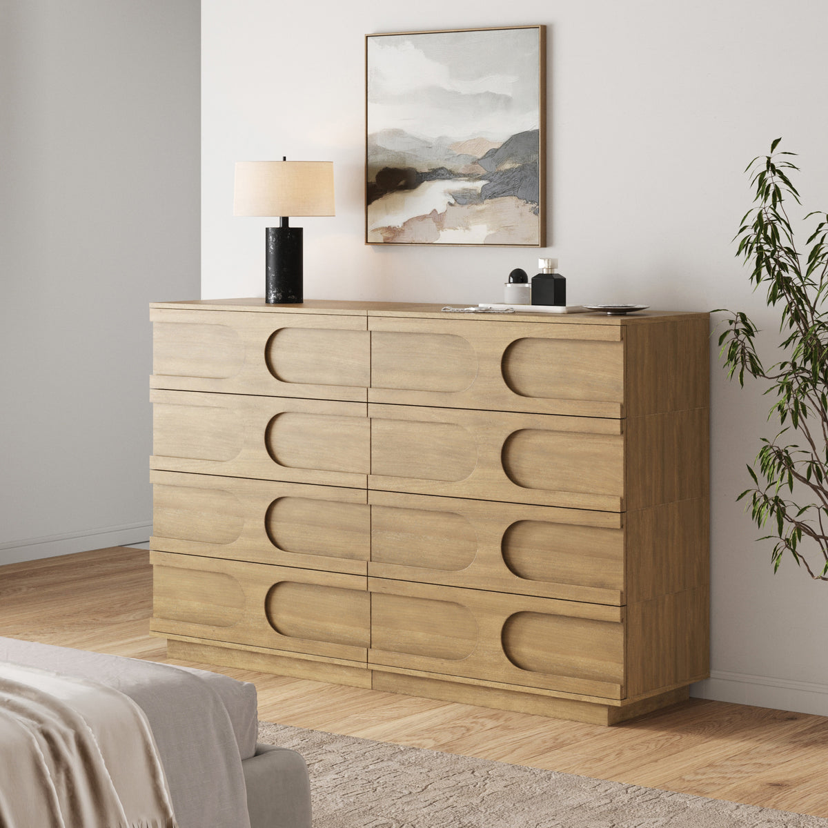 Mid-Century Modern Wood Stackable 8-Drawer Dresser Brown - Nathan James