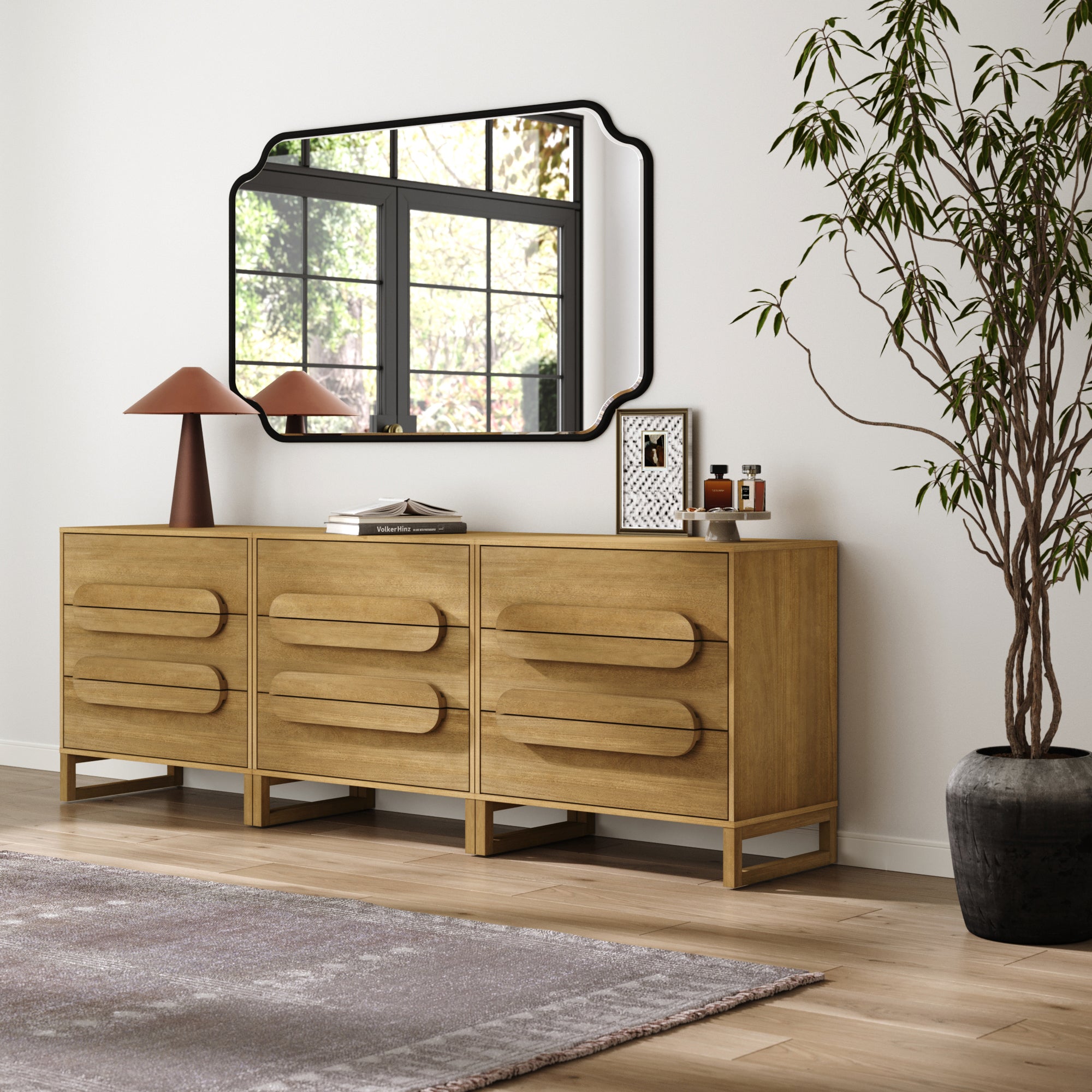 Modern 3 - Drawer Solid Wood Dresser with Integrated Handles (Set of 3) - Nathan James
