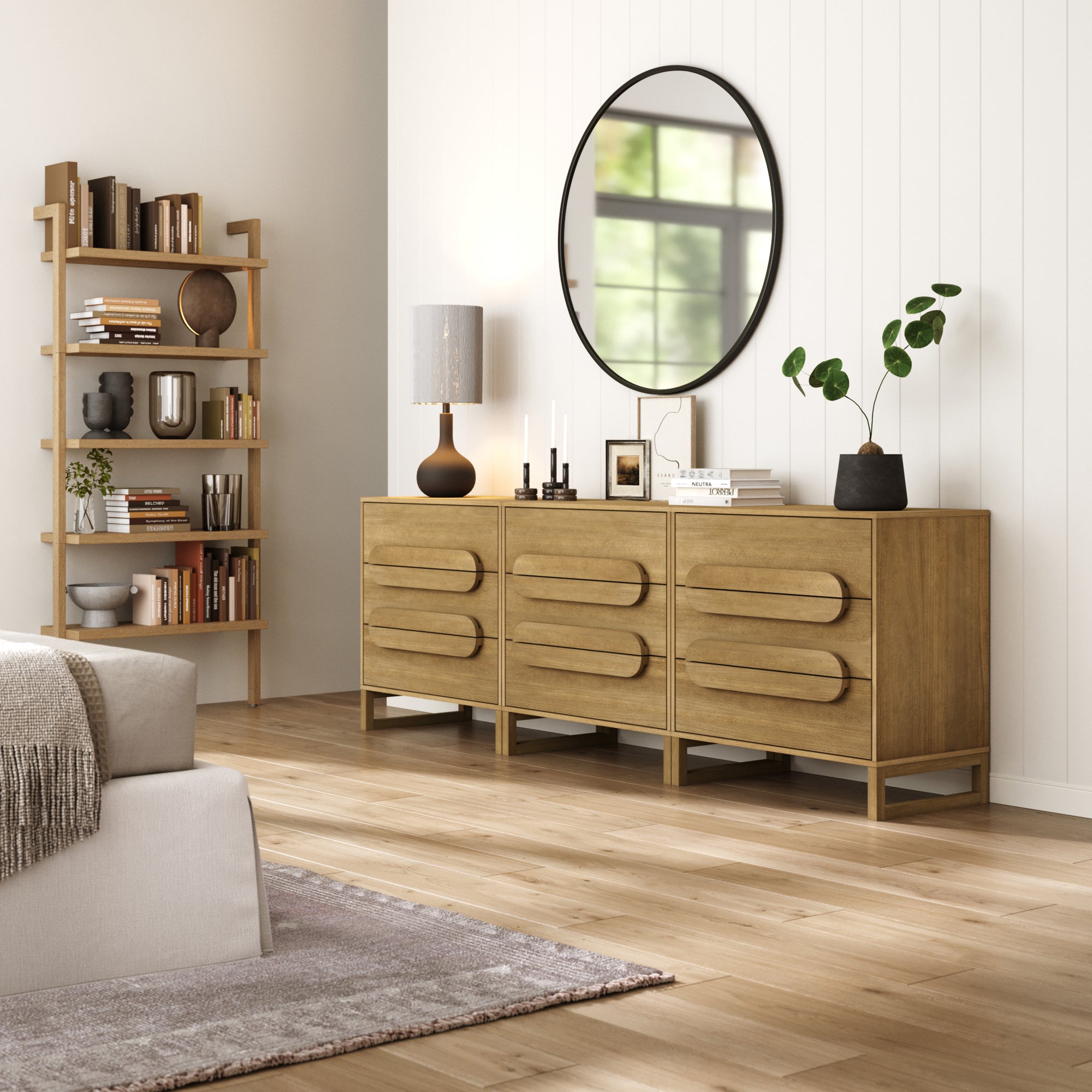 Modern 3 - Drawer Solid Wood Dresser with Integrated Handles (Set of 3) - Nathan James