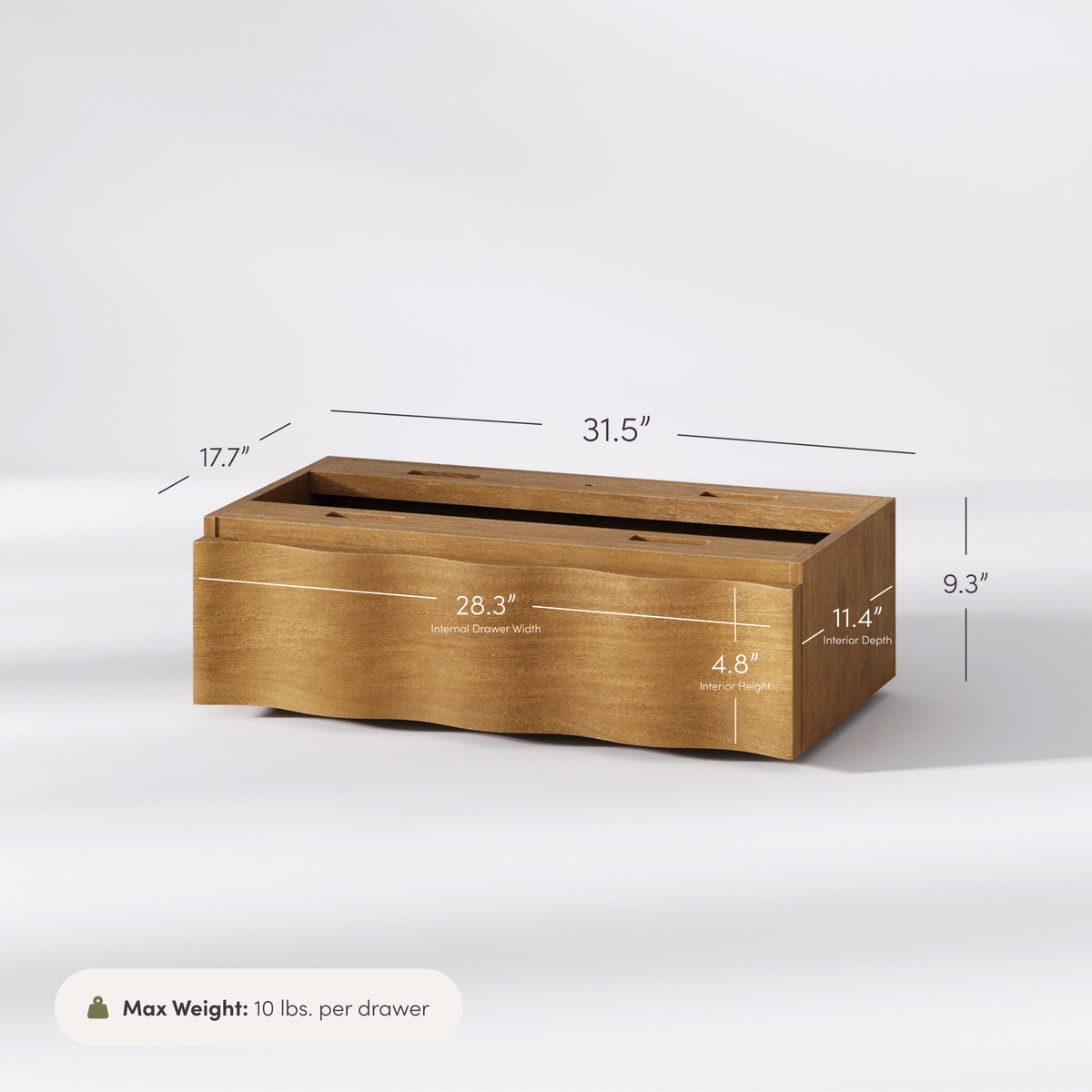 Modern Wood Wavy Dresser Drawer Light Brown - Nathan James