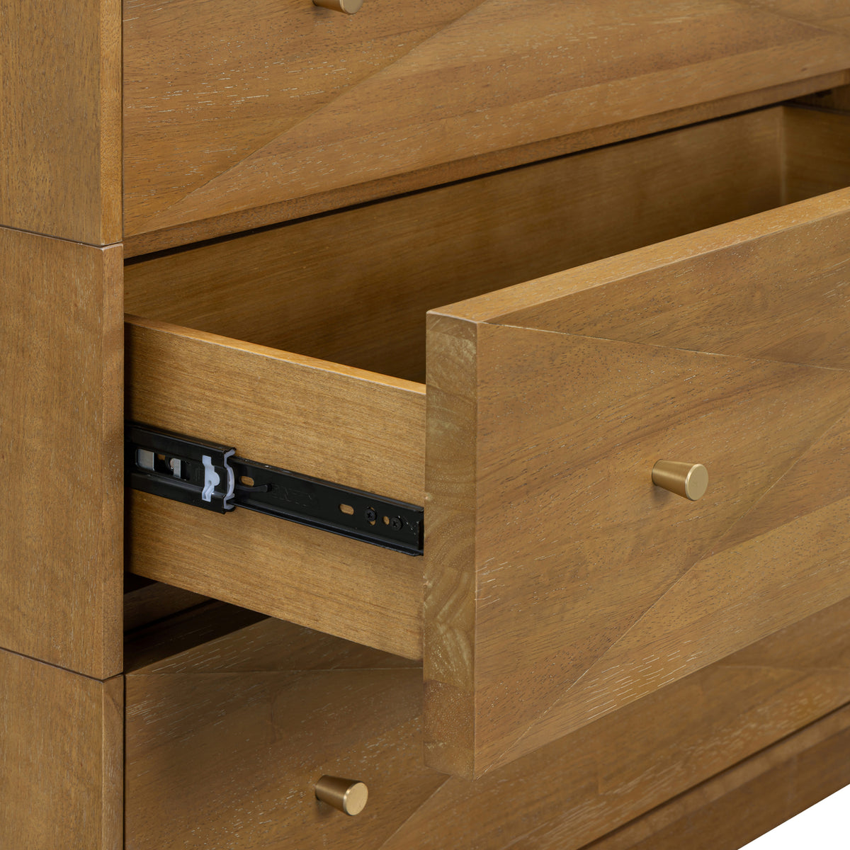 Modern Wood 6-Drawer Geometric Dresser Light Brown - Nathan James