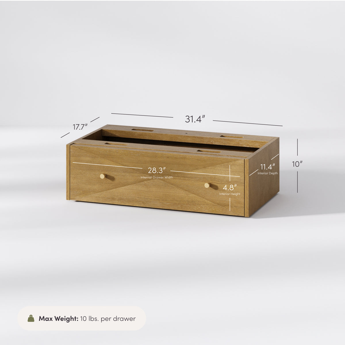 Modern Wood Geometric Stackable Dresser Drawer Light Brown - Nathan James