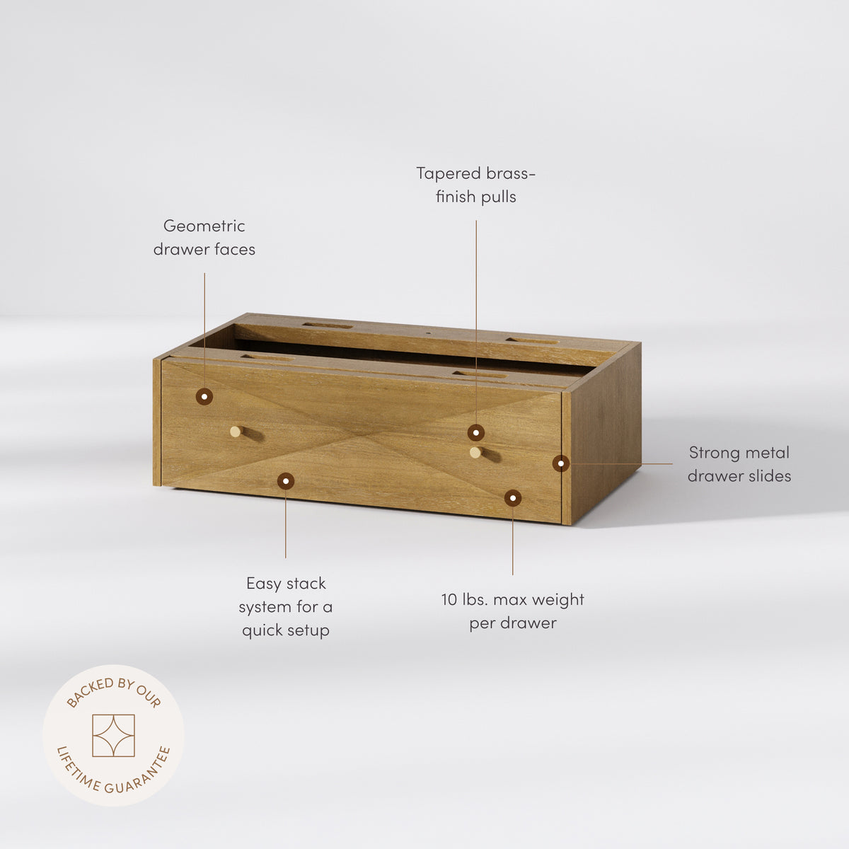 Modern Wood Geometric Dresser Single Light Brown - Nathan James