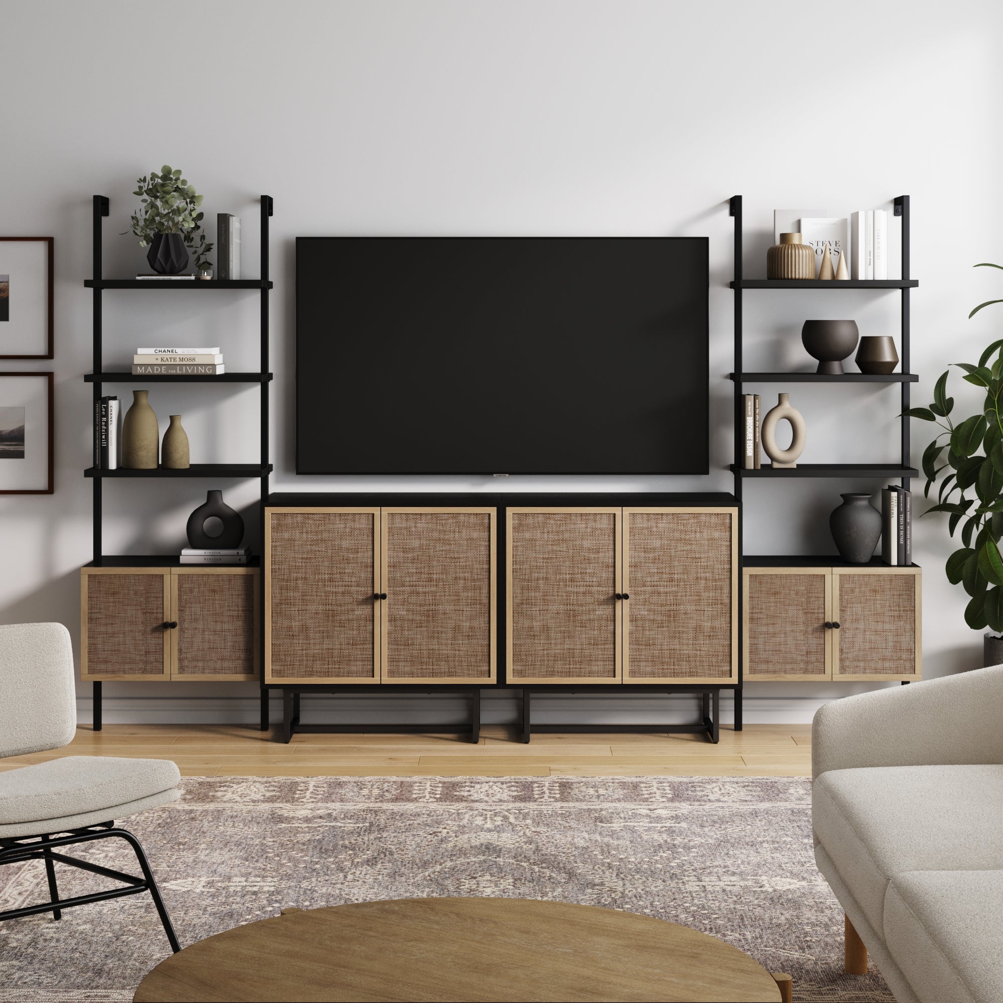 Boho Rattan Entertainment Center - Nathan James