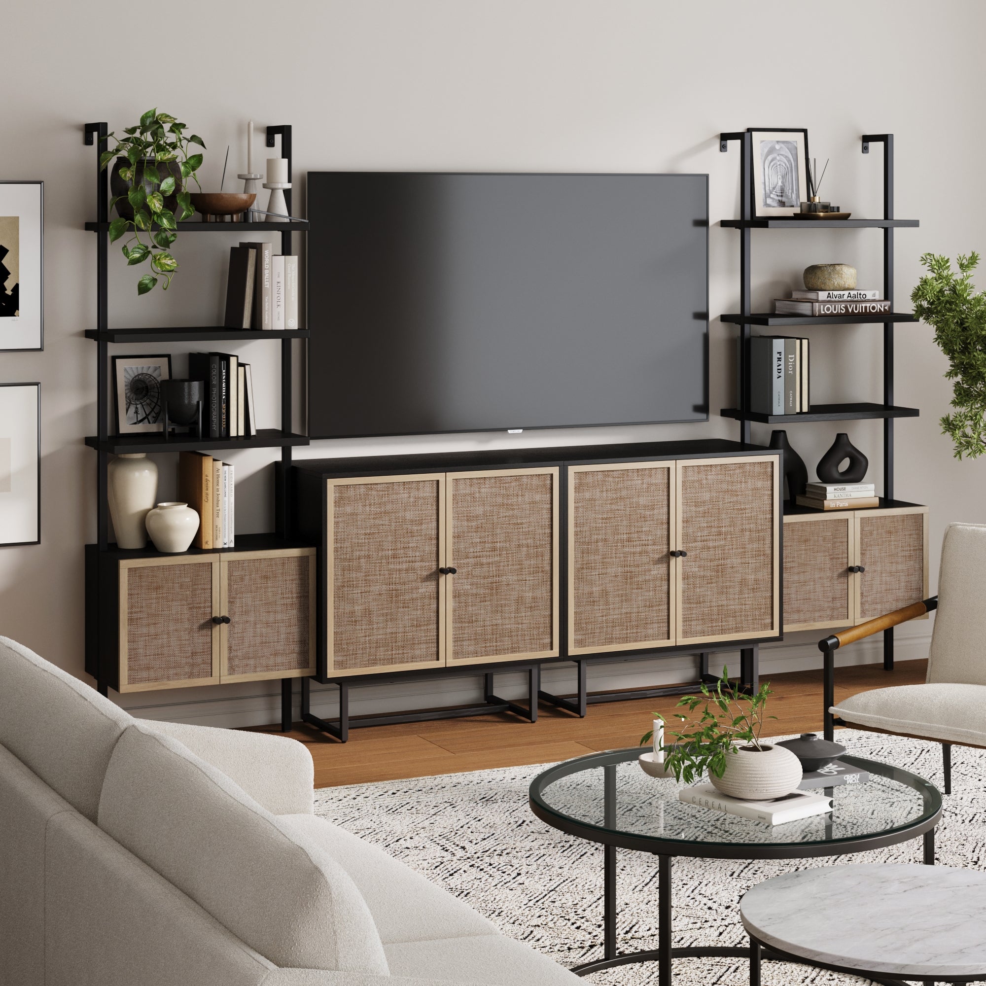 Boho Rattan Entertainment Center - Nathan James