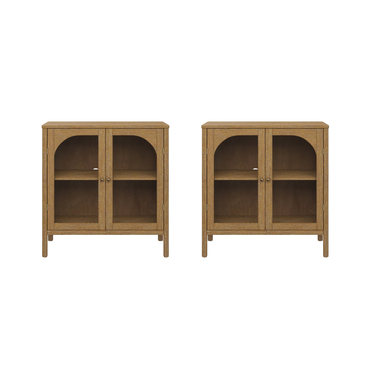 Arched Glass Door TV Console for TVs up to 65" Brown - Nathan James