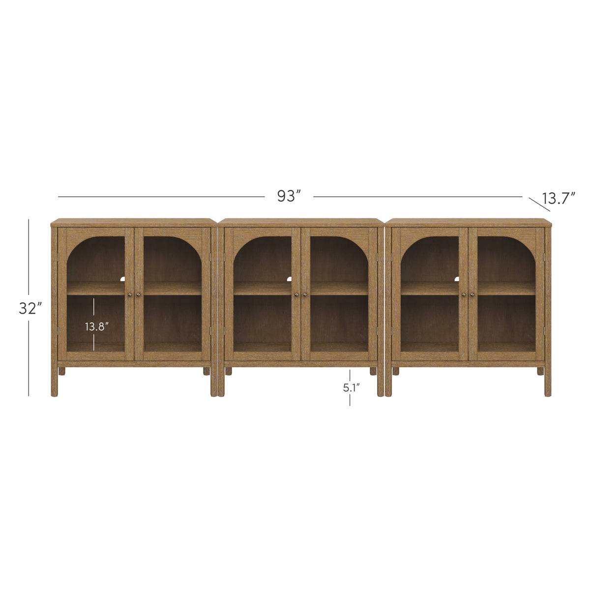 Arched Glass Door TV Console for TVs up to 75" Brown - Nathan James