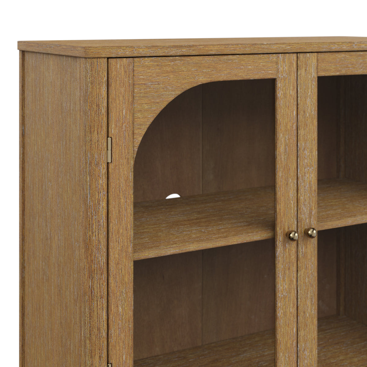Arched Glass Door TV Console for TVs up to 65" Brown - Nathan James