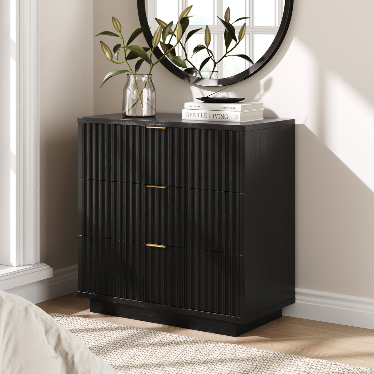 Modern Stackable 3-Drawer Modular Dresser Black Oak - Nathan James