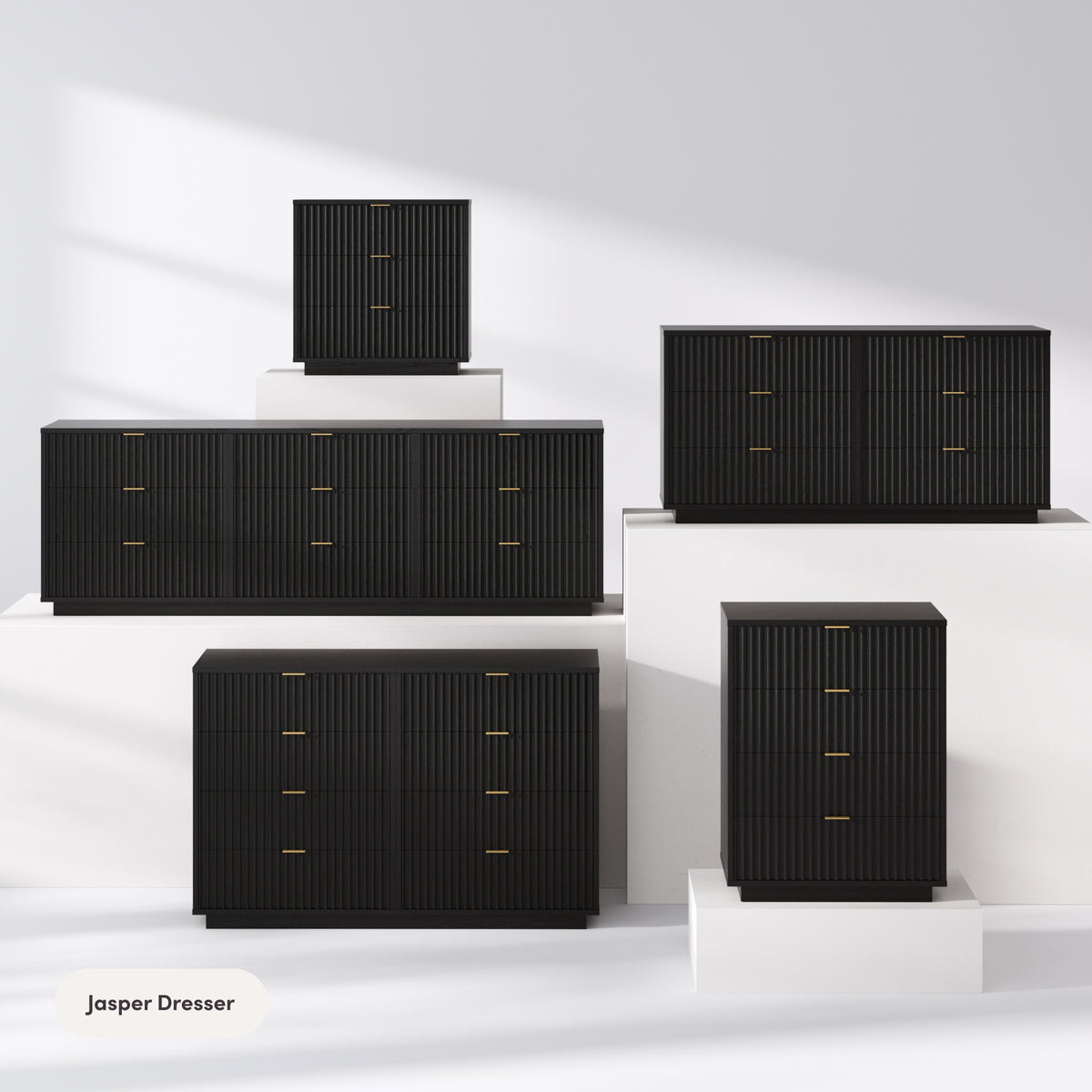 Modern Stackable 8-Drawer Modular Dresser Black Oak - Nathan James