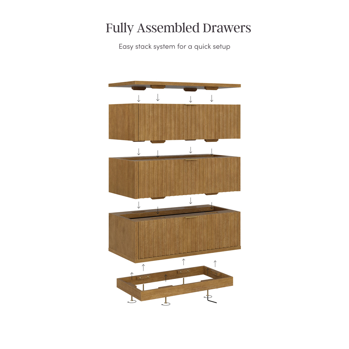 Modern Stackable 8-Drawer Modular Dresser Light Brown - Nathan James