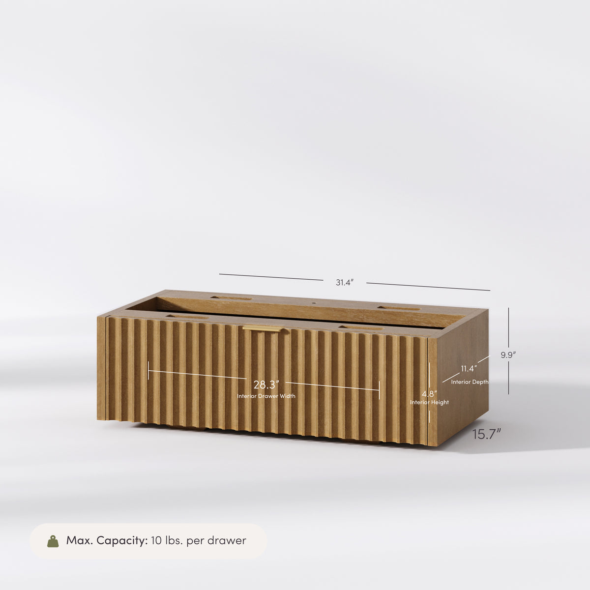 Modern Stackable Fluted Dresser Drawer Light Browm - Nathan James