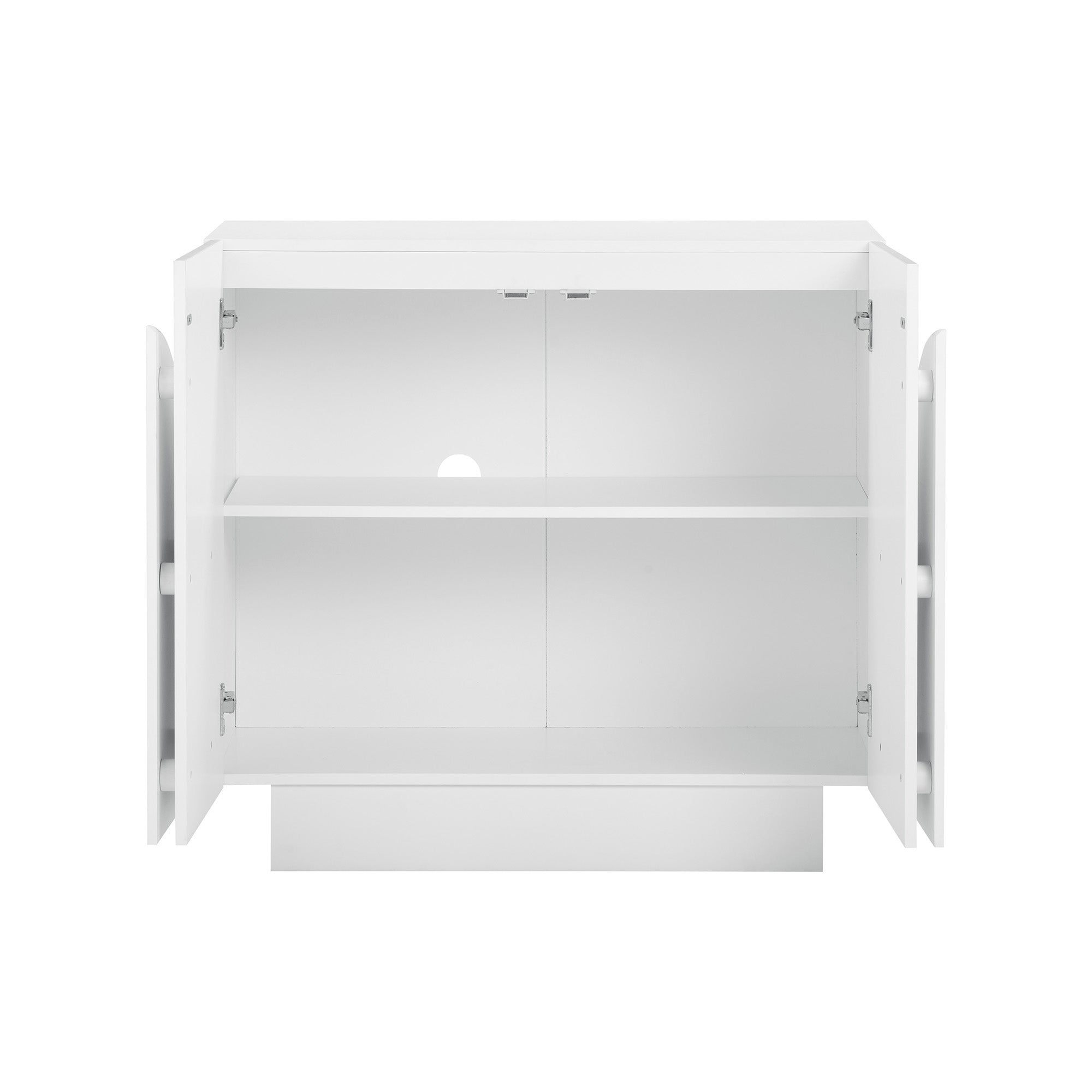 Wood Arched TV Console Stand for TVs up to 100" White - Nathan James