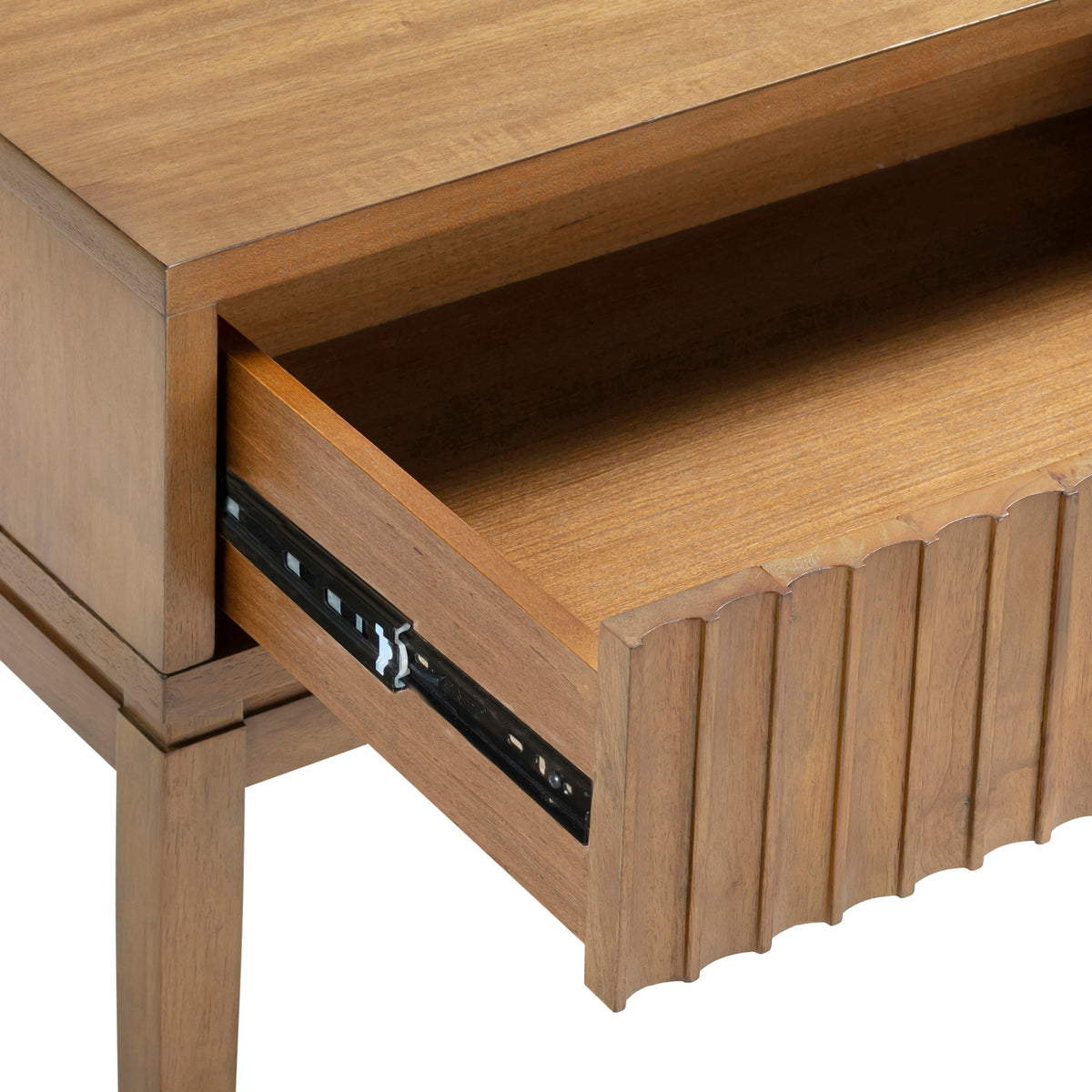 Bohemian Solid Wood Nightstand Set of 2 with Drawer Light Brown - Nathan James
