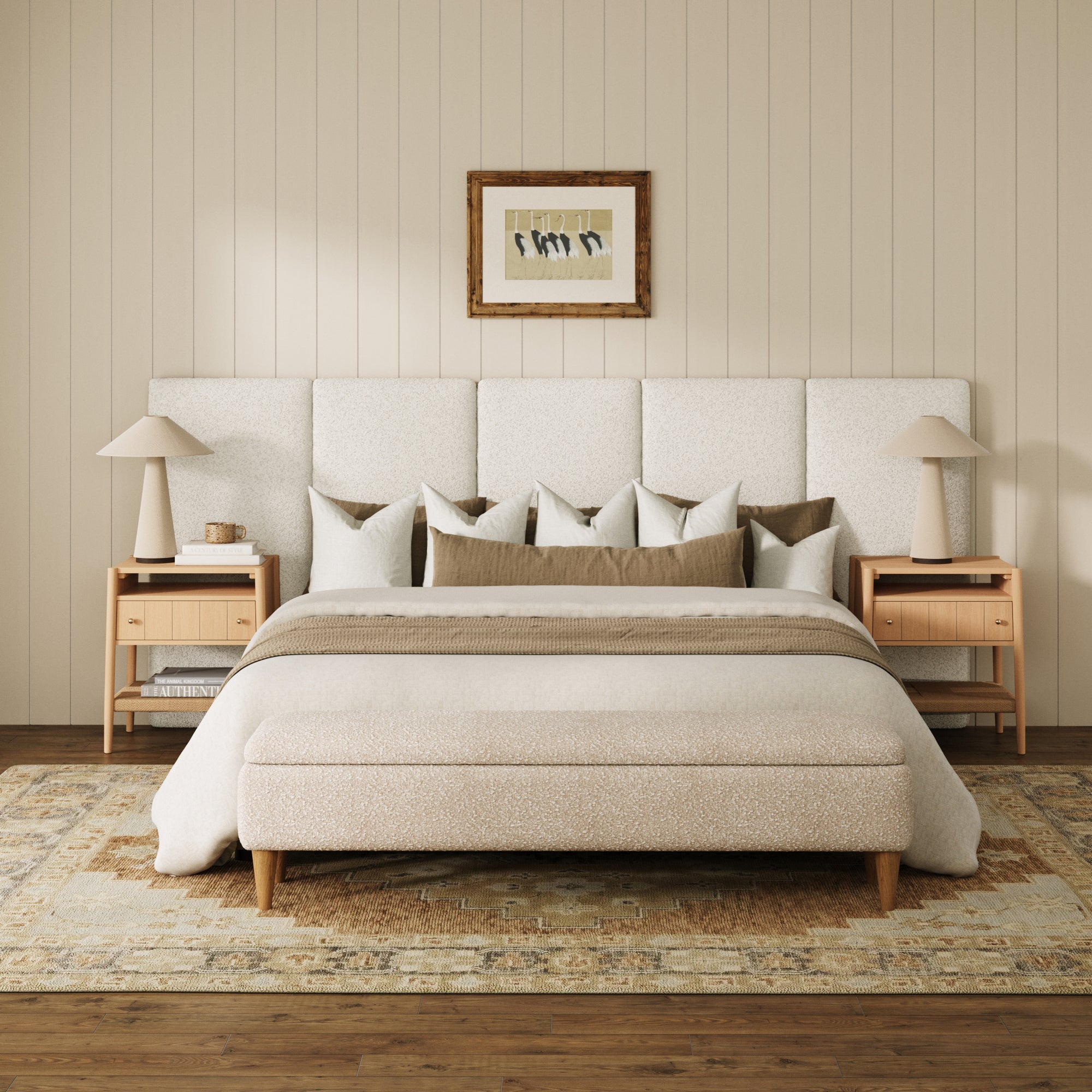 Queen Wall Mounted Boucle Headboard with Padding - Nathan James